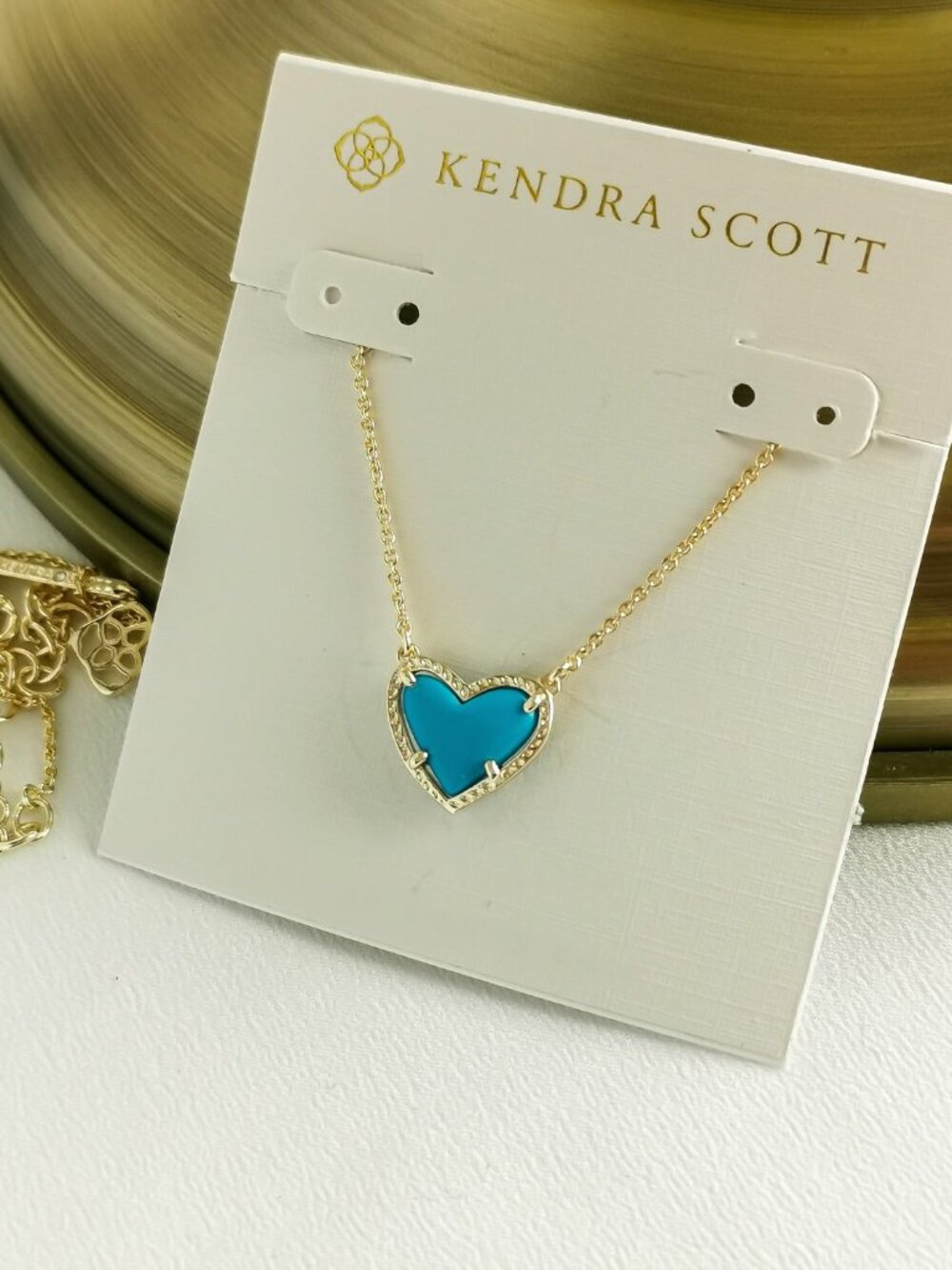 Kendra Scott Ari Heart Turquoise Necklace NEW
